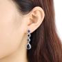 Tear Drop Dangle Earrings AAA CZ Luxury Jewelry Wedding Party, Rhodium Plated
