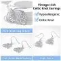 Silvora Celtic Knot Earrings for Women, Sterling Silver Vintage Triquetra Knot Ear Studs, S925 Delicate Irish Dangle Earrings for Girls