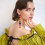 DAMLENG Unique Handmade Lightweight Acrylic Fruits Dangle Drop Earrings Cute Long Tassel Apple Banana Cherry Earrings for Women Girls Statement Jewelry Gifts