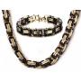MPRAINBOW Stainless Steel 6MM/8MM Width Punk Cool Bike Motorcycle Link Chain Bracelet & Necklace Sets Gift for Men Women,Hip Hop Jewelry