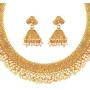 Aheli Indian Ethnic Wedding Wear Faux Pearl Necklace Jhumki Earring Set Bollywood Party Wear Fashion Jewelry for Women