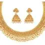 Aheli Indian Ethnic Wedding Wear Faux Pearl Necklace Jhumki Earring Set Bollywood Party Wear Fashion Jewelry for Women