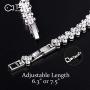 T400 White Link Tennis Bracelet Pendant Necklace Jewelry Set with AAA Cubic Zirconia Wedding Gift for Brides Bridesmaid Women