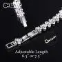 T400 White Link Tennis Bracelet Pendant Necklace Jewelry Set with AAA Cubic Zirconia Wedding Gift for Brides Bridesmaid Women