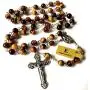 elegantmedical HANDMADE Tiger Eye Jade Rosary Beads Cross CRUCIFIX CATHOLIC NECKLACE Box