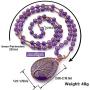 Top Plaza Natural Stone Beads Healing Crystal Necklace Tree of Life Wire Wrapped Teardrop Gemstone Pendant Jewelry for Womens Girls Mother
