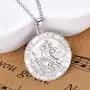 YL St Christopher Necklace Solid 925 Sterling Sliver Personalized Engraved Round Medallion Antiqued Religious Protector Talisman Pendant, Medal/Laced/Locket YL St Christopher Necklace Solid 925 Sterling Sliver Personalized Engraved Round Medallion Antiqued Religious Protector Talisman Pendant, Medal/Laced/Locket