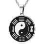 PJ Jewelry Mens Stainless Steel Yin Yang Amulet Pendant Chinese Taoism Symbol Talisman Charm Necklace