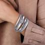 FANCY SHINY Leather Wrap Bracelet Boho Cuff Bracelets Crystal Bead Bracelet with Magnetic Clasp Jewelry Gifts for Women Teen Girls