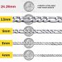 ChainsHouse Figaro Link Chain Bracelet Stainless Steel/Black/18K Gold Plated Wrist Bracelets for Men Women, 6MM-13MM, 7.5''/8.3'', Send Gift Box