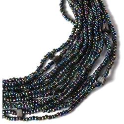 Shop LC Seed Bead Wooden Buckle Stretch Bracelet Multi Strand Layered Necklace Jewelry Set for Women 18''