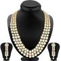 Aheli Indian Bollywood Style Wedding Party Faux Kundan Necklace with Earrings Set Ethnic Fashion Jewelry for Women