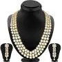 Aheli Indian Bollywood Style Wedding Party Faux Kundan Necklace with Earrings Set Ethnic Fashion Jewelry for Women