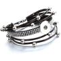 Lovglisten Snap Charms Bracelet Bangle Jewelry PU Braid Snap Button Jewelry