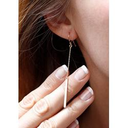 FXmimior Simple Bar Drop Earrings Long Dangle Line Earrings Women Jewelry (Gold)
