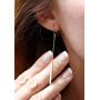 FXmimior Simple Bar Drop Earrings Long Dangle Line Earrings Women Jewelry (Gold)