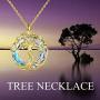 TOUPOP Mothers Day Gifts From Daughter 14K Gold Plated Tree of Life Necklace Sterling Silver Family Tree Pendant Jewelry Gifts for Mom Women Girls Birthday Mothers Day