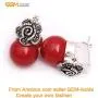 GEM-Inside 12mm Red Coral Earrings Round Ball Gemstone Beads Cute Tibetan Silver Marcasite Leverback Jewelry Accessory for Woman GEM-Inside 12mm Red Coral Earrings Round Ball Gemstone Beads Cute Tibetan Silver Marcasite Leverback Jewelry Accessory for Woman