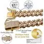 TOPGRILLZ 10mm 6 Times 14K Gold Plated Iced Out Lab Diamond Prong Setting Long Buckle Miami Cuban Link Choker Chain Necklace for Men TOPGRILLZ 10mm 6 Times 14K Gold Plated Iced Out Lab Diamond Prong Setting Long Buckle Miami Cuban Link Choker Chain Necklace for Men