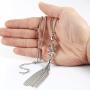 Double Crystal Long Tassels Sweater Chain Pendant Necklace Mother Gift Jewelry 32''