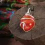 Raw Tumbled Carnelian Crystal Healing Pendant Necklace - for Motivation Strength Leadership Endurance Inspiration Courage - Authentic Stone on Silver Plated Chain Real Gemstone Chakra Healing Charm