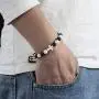 SOFTONES 8MM Lava Rock Aromatherapy Anxiety Essential Oil Diffuser Black and White Intervals Beads Bracelet for Men Women, Friendship Couples Bracelets Gifts SOFTONES 8MM Lava Rock Aromatherapy Anxiety Essential Oil Diffuser Black and White Intervals Beads Bracelet for Men Women, Friendship Couples Bracelets Gifts