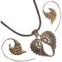 Bali Ethnic Handmade Sterling Silver set Necklace Pendant Earrings 11