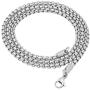 The Bling Factory 4mm High-Polished Stainless Steel Square Box Chain Necklace