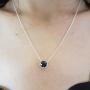 Dazzlingrock Collection 14K Round 6 MM Gemstone & Diamond Ladies Halo Pendant (Silver Chain Included), Rose Gold