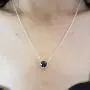 Dazzlingrock Collection 14K Round 6 MM Gemstone & Diamond Ladies Halo Pendant (Silver Chain Included), Rose Gold Dazzlingrock Collection 14K Round 6 MM Gemstone & Diamond Ladies Halo Pendant (Silver Chain Included), Rose Gold