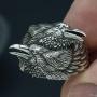 Raven Ring for Men, Norse Viking Raven Ring, Celtic Odin Raven Totem Amulet Ring, Vintage Crow Couple Ring, Punk Animal Bird Jewelry Gift for Men Boys