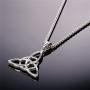 U7 Celtic Cross Necklace Ancient Norse Viking Jewelry Stainless Steel Irish Knot Pendant Vintage Wicca Pantagram Necklace for Men Women,with Chain 22 Inch