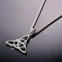 U7 Celtic Cross Necklace Ancient Norse Viking Jewelry Stainless Steel Irish Knot Pendant Vintage Wicca Pantagram Necklace for Men Women,with Chain 22 Inch