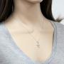 Sterling Silver Dove Cross Pendant Necklace
