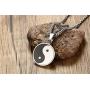 VNOX Chinese Philosophy Taoist Symbol Yin-Yang Taichi Yoga Stainless Steel Rhinestone Pendant Necklace