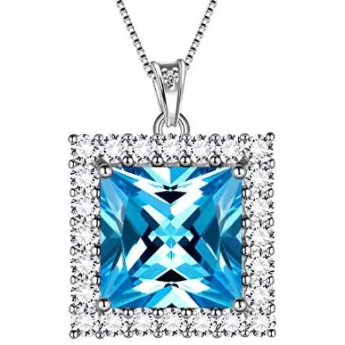 Aurora Tears 925 Sterling Silver 12 Birthstone Necklace Women Birthday Square Pendant Birth Stone Dating Jewelry Aurora Tears 925 Sterling Silver 12 Birthstone Necklace Women Birthday Square Pendant Birth Stone Dating Jewelry