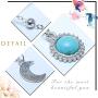 TseanYi Opal Moonstone Necklace Choker Silver Boho Layered Horn Necklaces Chain Satellite Chain Clavicle Necklace Jewelry for Women and Girls