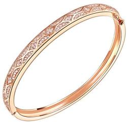 Lavencious Arts Design Bangle Bracelet Evening Party Bling Gold Plated Elegant Jewelry 7''