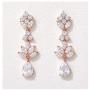 SWEETV Teardrop Wedding Earrings for Brides Birdesmaid, Crystal Cubic Zirconia Bridal Drop Earrings for Women Prom