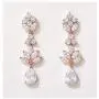 SWEETV Teardrop Wedding Earrings for Brides Birdesmaid, Crystal Cubic Zirconia Bridal Drop Earrings for Women Prom