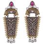 Aheli Tribal Oxidized Danglers Studded with Faux Stone Indian Bohemian Vintage Ethnic Fashion Jewelry for Women