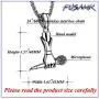 Fusamk Hip Hop Music Titanium Steel Microphone Tag Pendant 24'' Chain Necklace Fusamk Hip Hop Music Titanium Steel Microphone Tag Pendant 24'' Chain Necklace