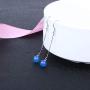 Long Chain Tassel Dangle Earrings 925 Sterling Silver Earrings for Women Black White Blue Red Green Yellow