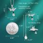 CDE Jewelry Sets Hummingbird S925 Sterling Silver Pendant Necklace Pearl Earrings Set Embellished with Austrian Crystals Birthday Mothers Day Jewelry Gifts for Mom Women Girls