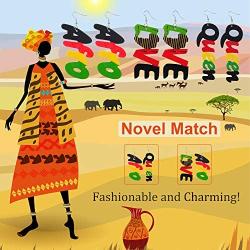 16 Pairs African Map Earrings Round Wooden Painted Earrings African Statement Earrings Ethnic Dangle Earring