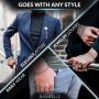 Bagatelle Ultimate Luxury Stainless Steel Silver Gold Bracelet, Cuban Chain Link Bracelet for Men Women,Mens Silver Gold Bracelet,Jewelry Size 6.7'' to 8.4'' with GiftBag