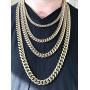 Mens Miami Cuban Link Chain 14k 18k Yellow Gold White Or Rose Gold Plated Stainless Steel 8-18mm Thick