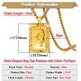 Xusamss Punk Jewelry Plated 18K Gold Tiger Dog Tag Pendant Necklace,22inches Box Chain