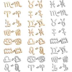 26/24 Paris Assorted Multiple Pack Initial Letter Stainless Steel Stud Earrings for Girls - Simple Chic Alphabet Letter Initial Earring Set for Teens Girls