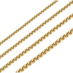 2MM 3MM 4MNM 5MM Square Rolo Chain Stainless Steel Round Box Necklace Men Women Jewelry